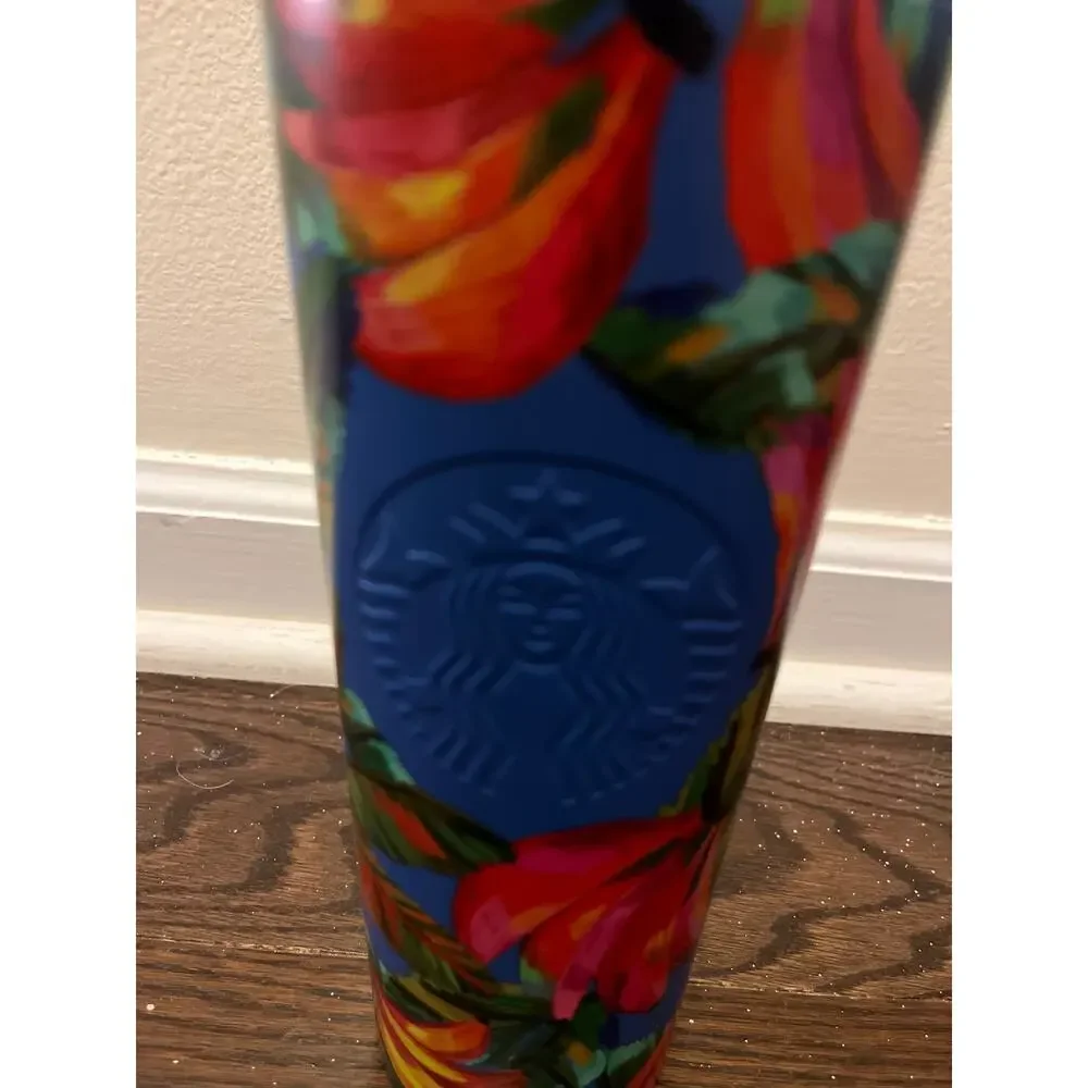 Farm Rio + Starbucks Blue Banana Mix Vibrant Stainless Cold Cup Tumbler 24 oz